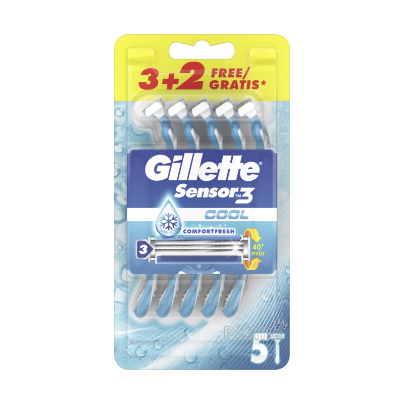 GILLETTE SENSOR3 COOL disposable razor blades, 4 units