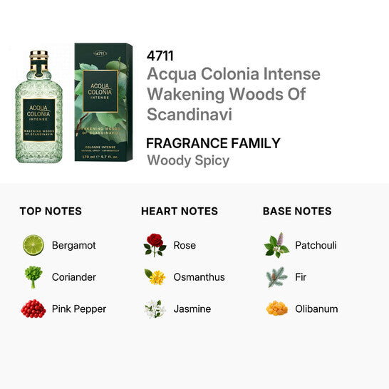 4711 ACQUA COLONIA INTENSE WAKENING WOODS OF SCANDINAVIA eau de cologne 170 ml