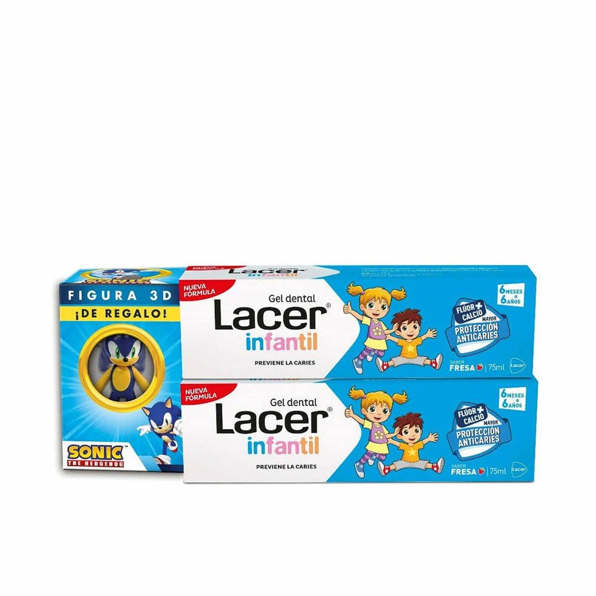 LACER CHILDREN dental gel strawberry duo + gift 2 x 75 ml 2 u