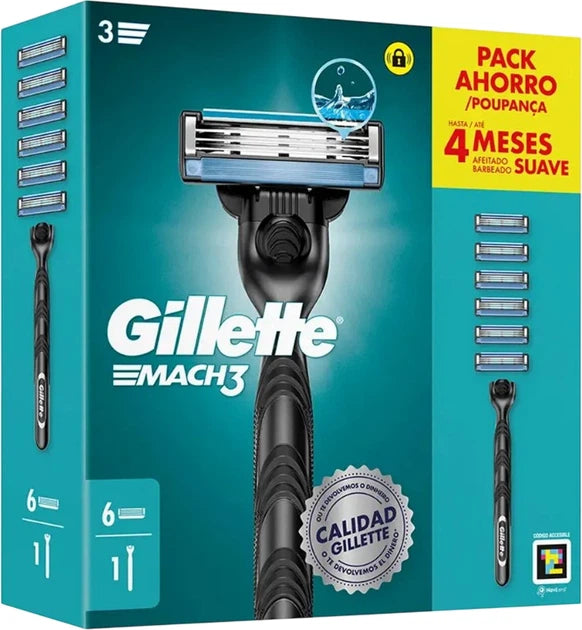 GILLETTE MACH 3 razor + 6 refills