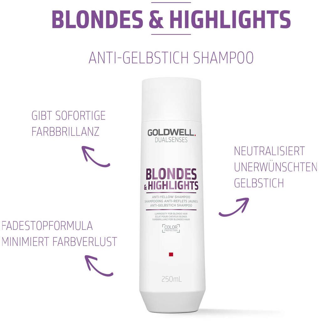 GOLDWELL BLONDES &amp; HIGHLIGHTS anti-yellow shampoo 250 ml