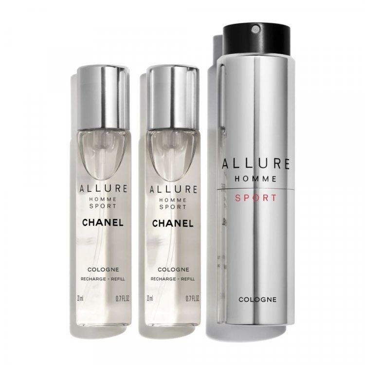 CHANEL ALLURE HOMME SPORT COLOGNE travel spray and two refills 3 x 20 ml
