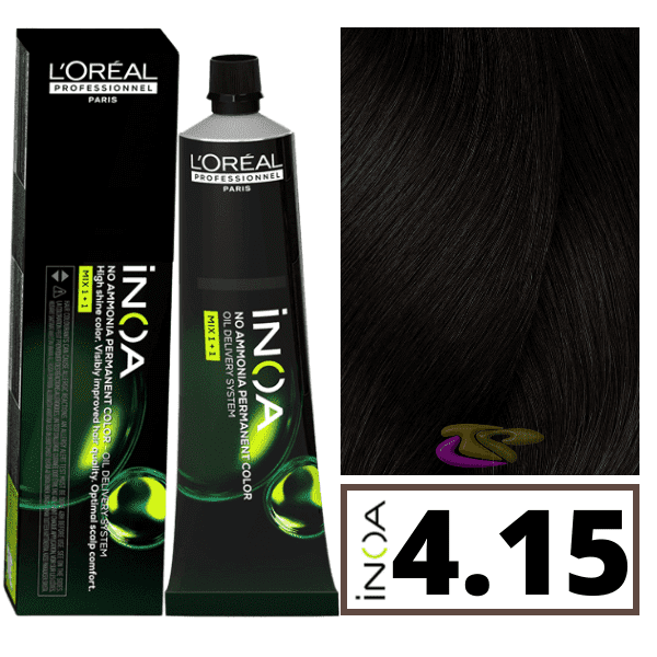 L'ORÉAL PROFESSIONNEL PARIS INOA no ammonia permanent color #4.15 60 gr