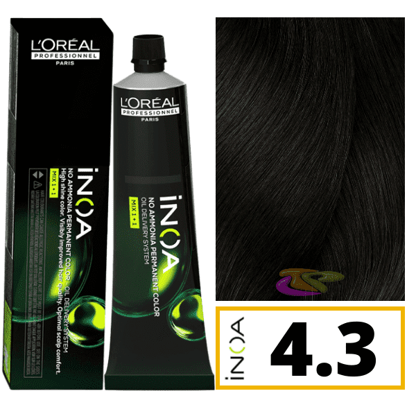 L'ORÉAL PROFESSIONNEL PARIS INOA no ammonia permanent color #4.3 60 gr