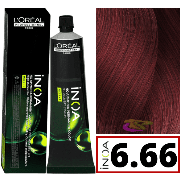 L'ORÉAL PROFESSIONNEL PARIS INOA no ammonia permanent color #6.66 60 gr