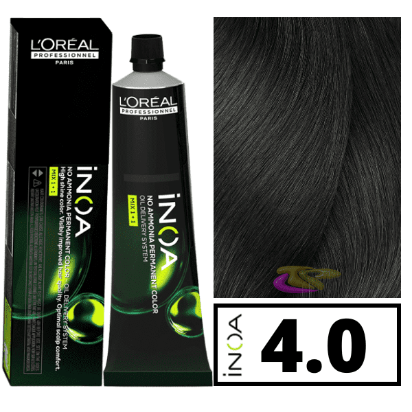 L'ORÉAL PROFESSIONNEL PARIS INOA no ammonia permanent color #4.0 60 gr