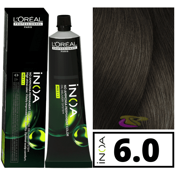 L'ORÉAL PROFESSIONNEL PARIS INOA no ammonia permanent color #6.0 60 gr