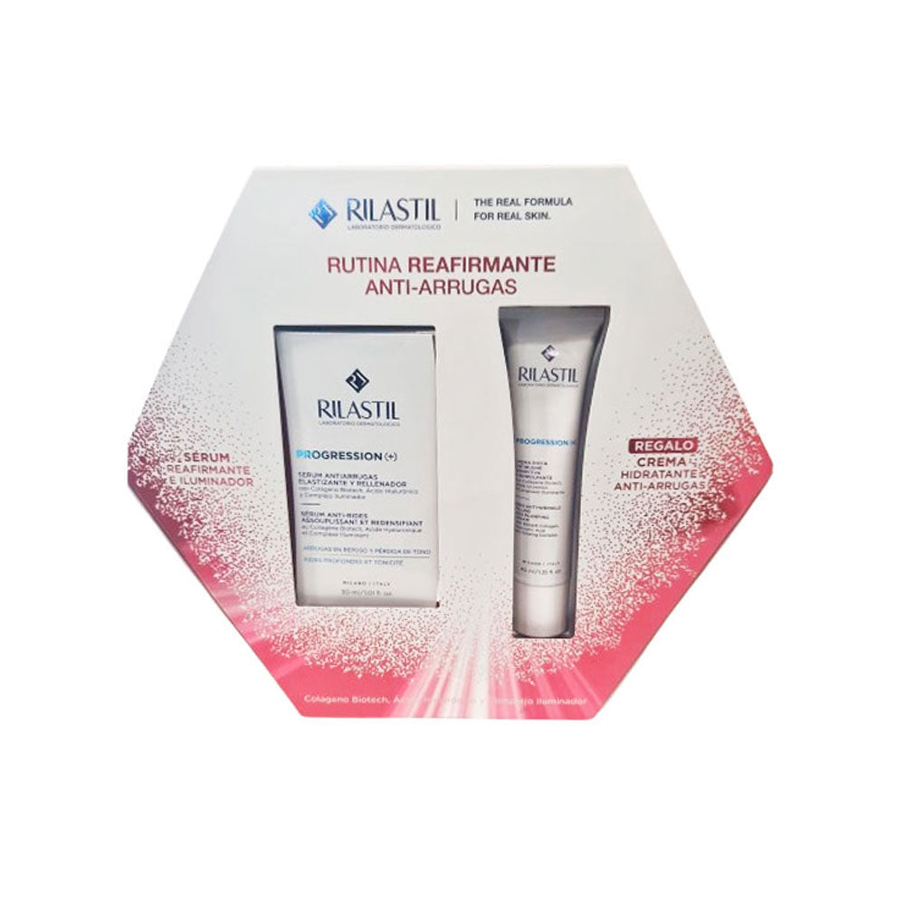 RILASTIL PROGRESSION (+) ANTI-WRINKLE AND ILLUMINATING ROUTINE 2-PIECE CASE