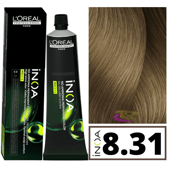 L'ORÉAL PROFESSIONNEL PARIS INOA no ammonia permanent color #8.31 60 gr
