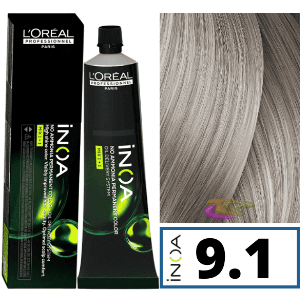 L'ORÉAL PROFESSIONNEL PARIS INOA no ammonia permanent color #9.1 60 gr