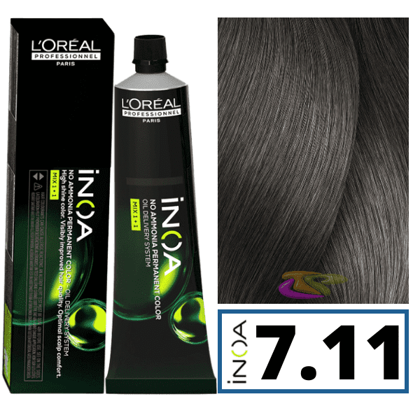 L'ORÉAL PROFESSIONNEL PARIS INOA no ammonia permanent color #7.11 60 gr