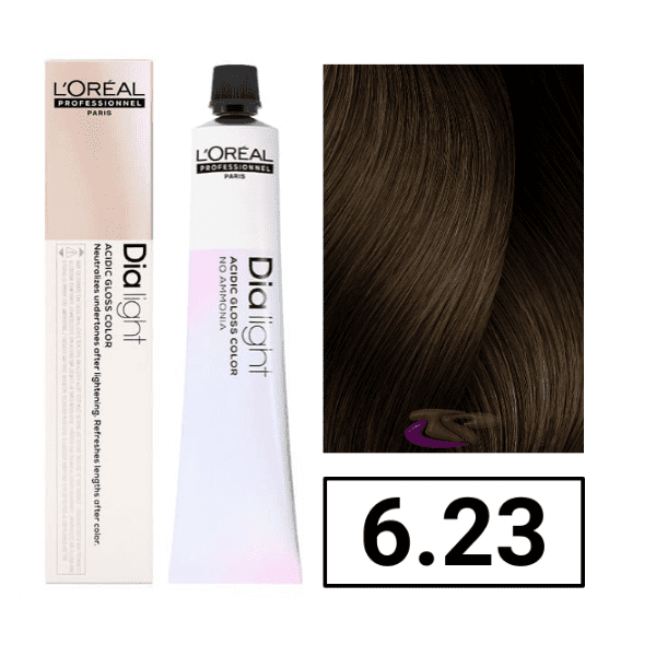 L'ORÉAL PROFESSIONNEL PARIS DIA LIGHT gel-creme acide sans amoniaque #6,23 50 ml