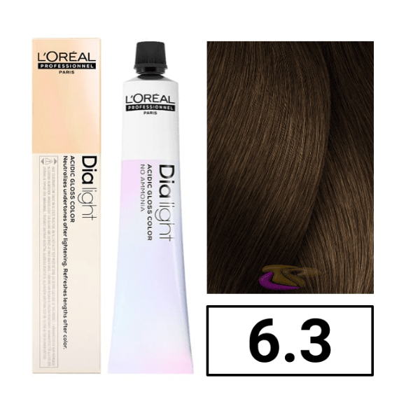 L'ORÉAL PROFESSIONNEL PARIS DIA LIGHT gel-creme acide sans amoniaque #6,3 50 ml