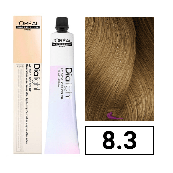 L'ORÉAL PROFESSIONNEL PARIS DIA LIGHT gel-creme acide sans amoniaque #8,3 50 ml