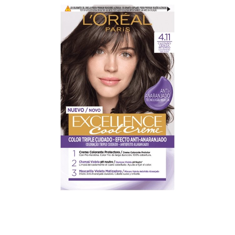 L'ORÉAL PARIS EXCELLENCE COOL hair dye #4.11-intense ash brown 192 ml