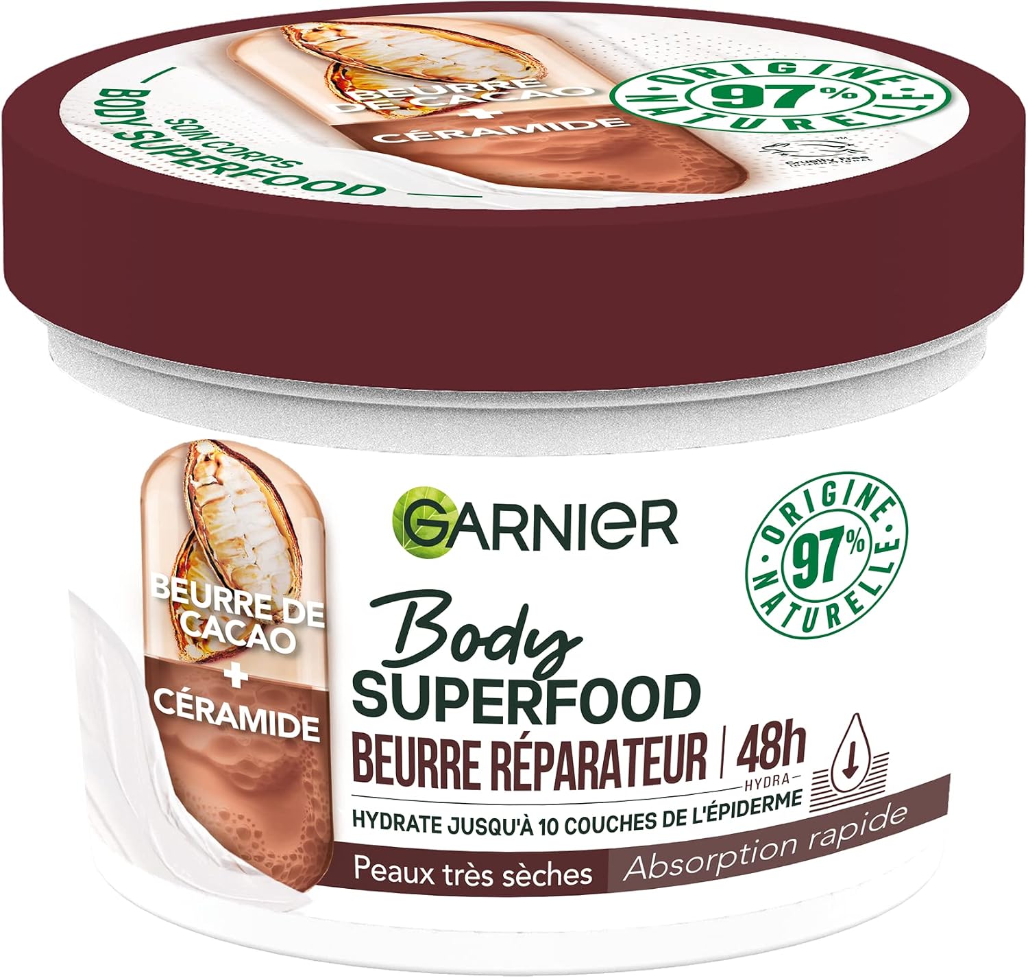 GARNIER BODY SUPERFOOD WATERMELON moisturizing body gel cream for dehydrated skin 380 ml