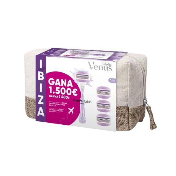 GILLETTE VENUS BREEZE IBIZA TOILETRY BAG razor + 4 refills