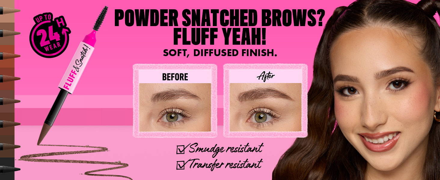NYX PROFESSIONAL MAKE UP FLUFF &amp; SNATCH! Brow powder pen #08-Black 1 gr