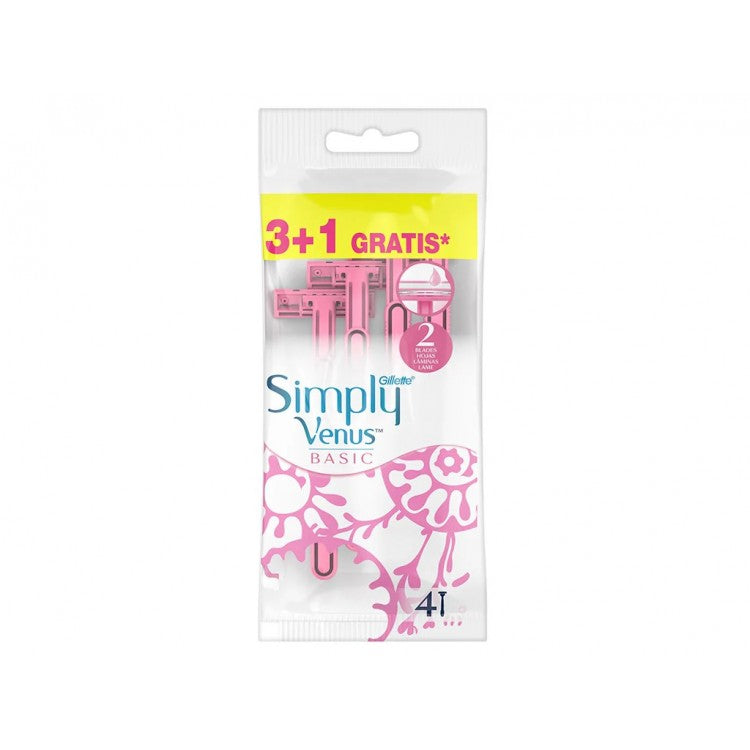 GILLETTE VENUS 2 SIMPLY BASIC disposable razors, 4 units