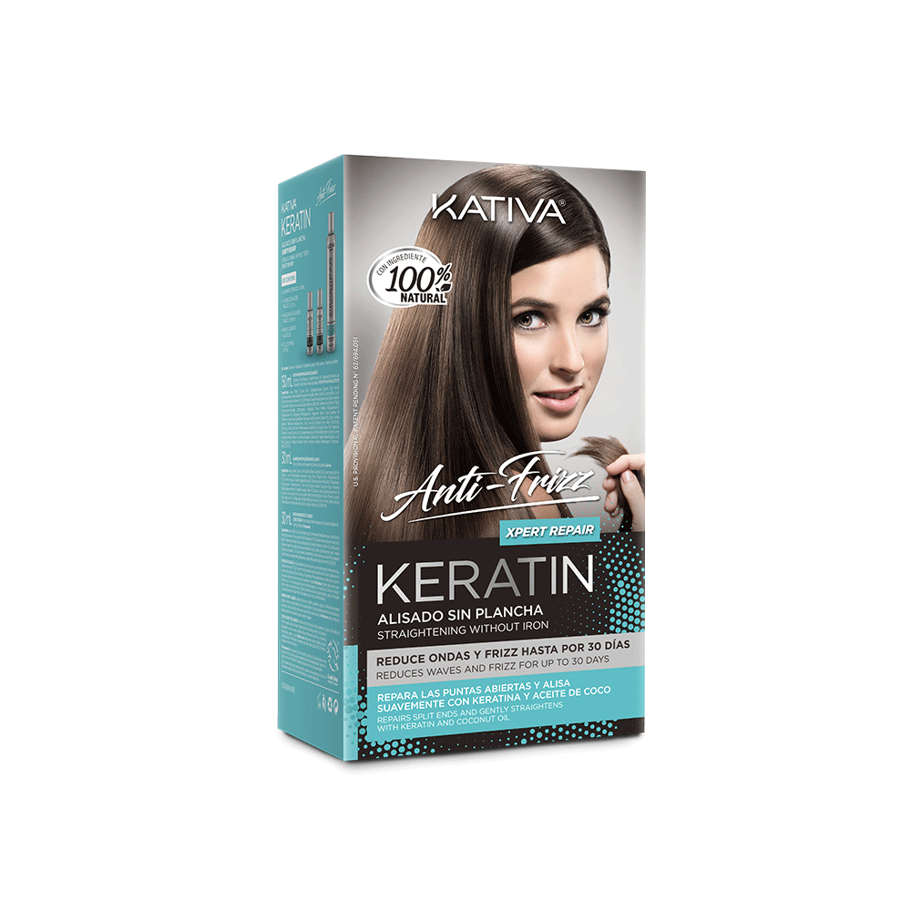 KATIVA KERATIN ANTI-FRIZZ Brazilian straightening without iron repairs ends 30 days 3 u