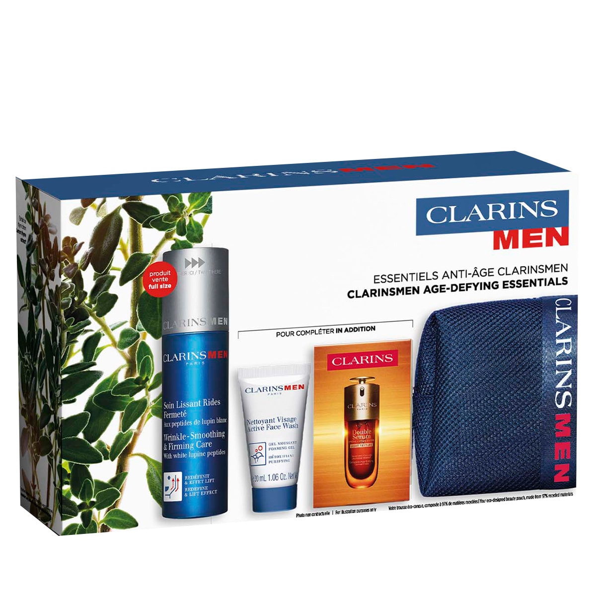 CLARINS MEN GEL CREAM ANTI-AGING AND FIRMING 4 pc SET