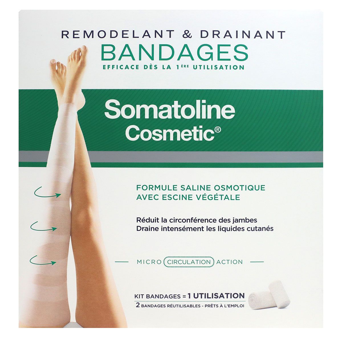 SOMATOLINE COSMETIC DRAINING BANDAGES COMPLETE KIT shock reducing action 1 unit