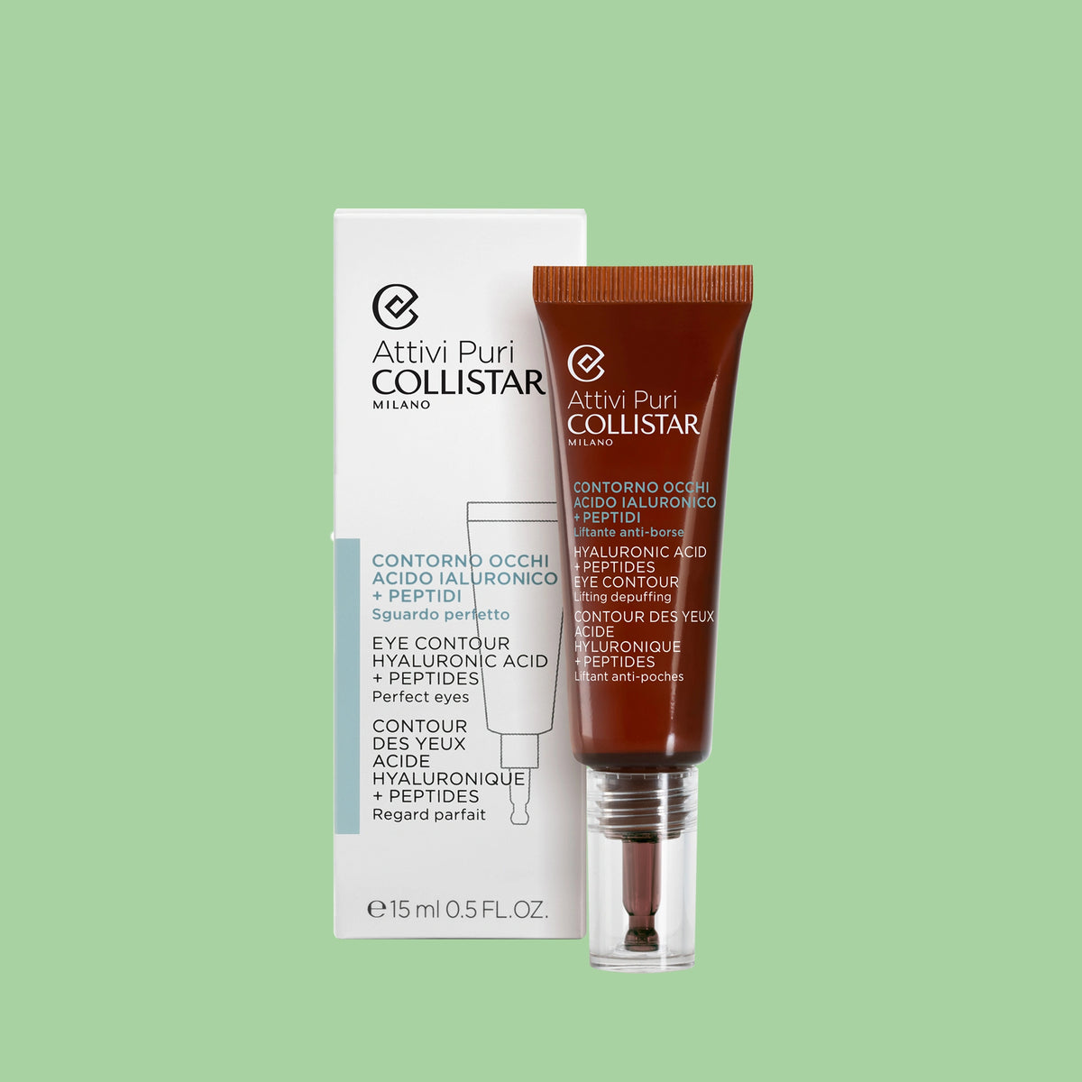 COLLISTAR ATTIVI PURI contorno de ojos ácido hialurónico + péptidos 15 ml