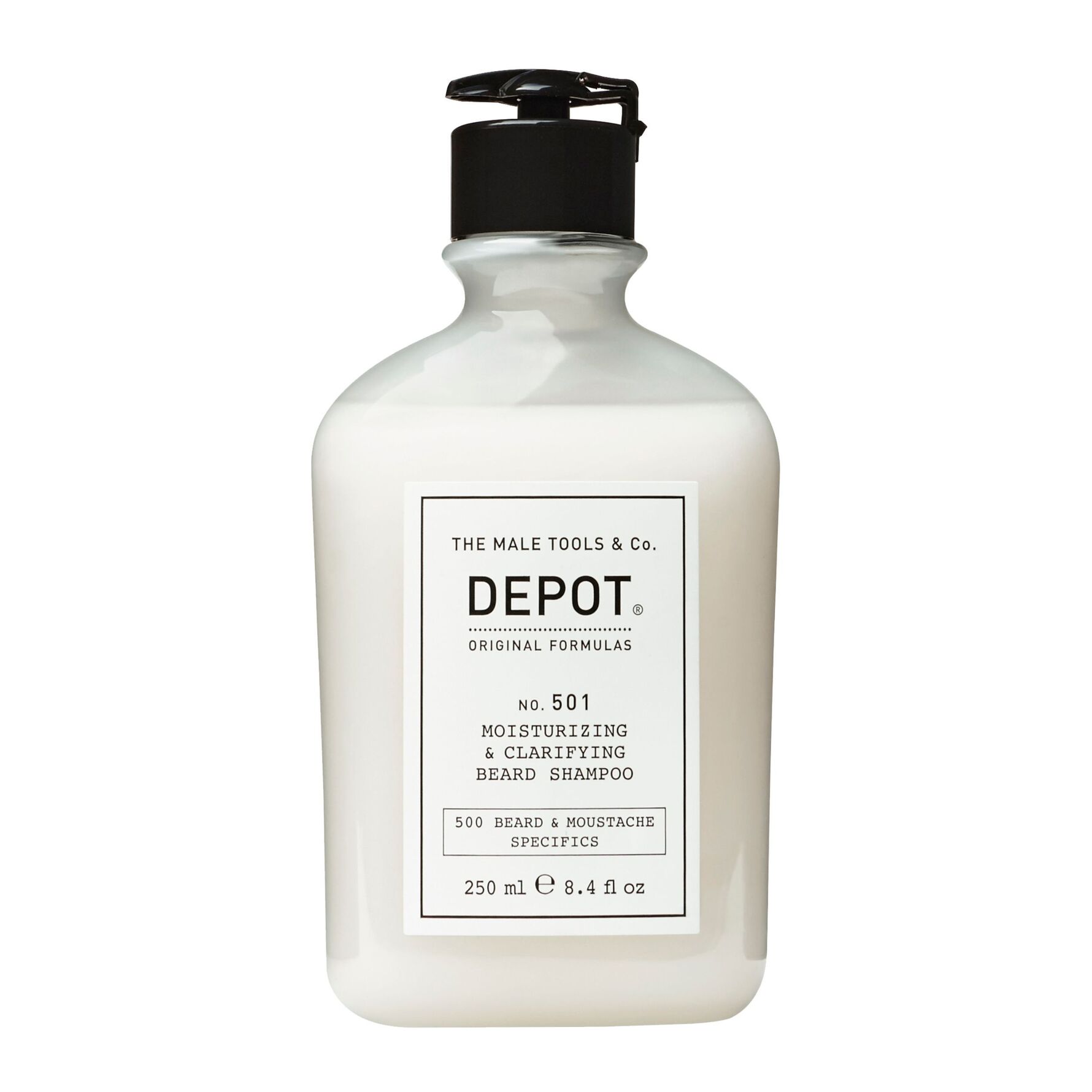 DEPOT BEARD &amp; MUSTACHE Nº501 moisturizing &amp; clarifying beard shampoo 250 ml