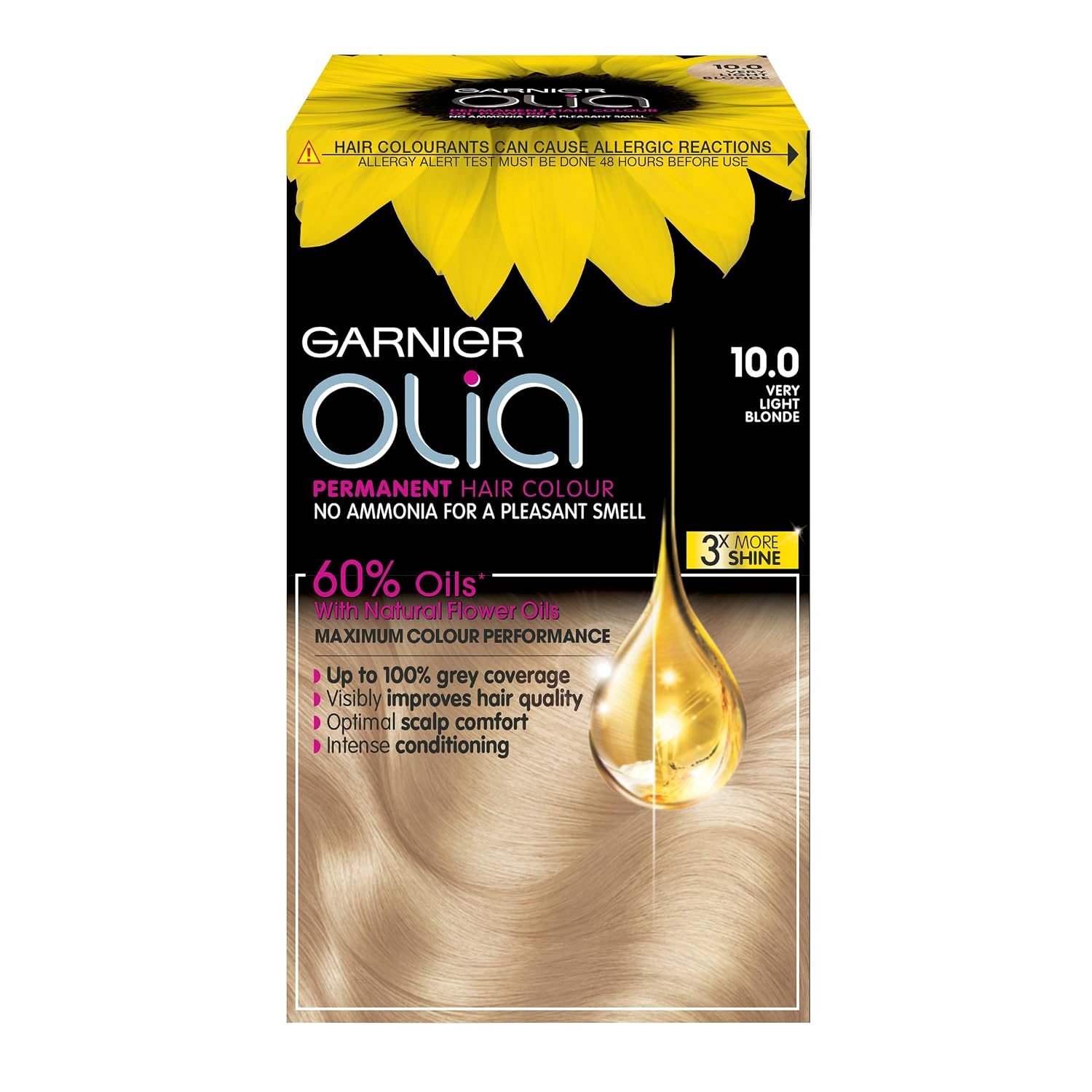 GARNIER OLIA coloración permanente sin amoniaco #9.0-rubio muy claro 1 u