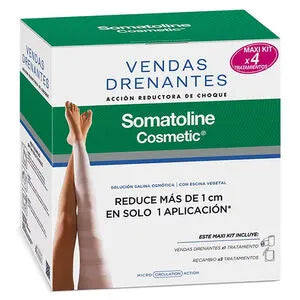 SOMATOLINE COSMETIC DRAINING BANDAGES COMPLETE KIT SHOCK REDUCING ACTION LOT 4 pcs
