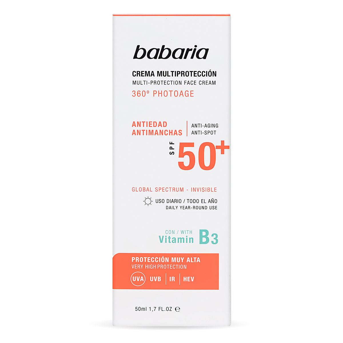 BABARIA SOLAR MULTIPROTECTION anti-stain cream SPF50+ 50 ml