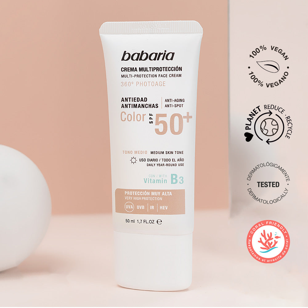 BABARIA SOLAR MULTIPROTECTION color anti-spot cream SPF50+ 50 ml