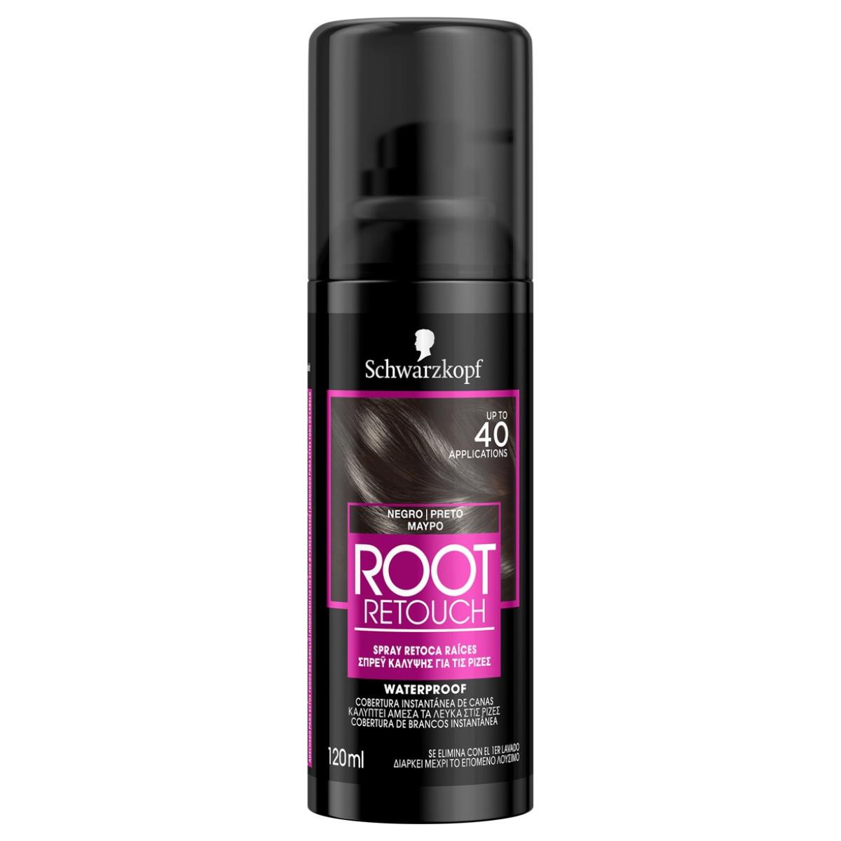 SCHWARZKOPF MASS MARKET ROOT RETOUCHER retouches roots spray #black