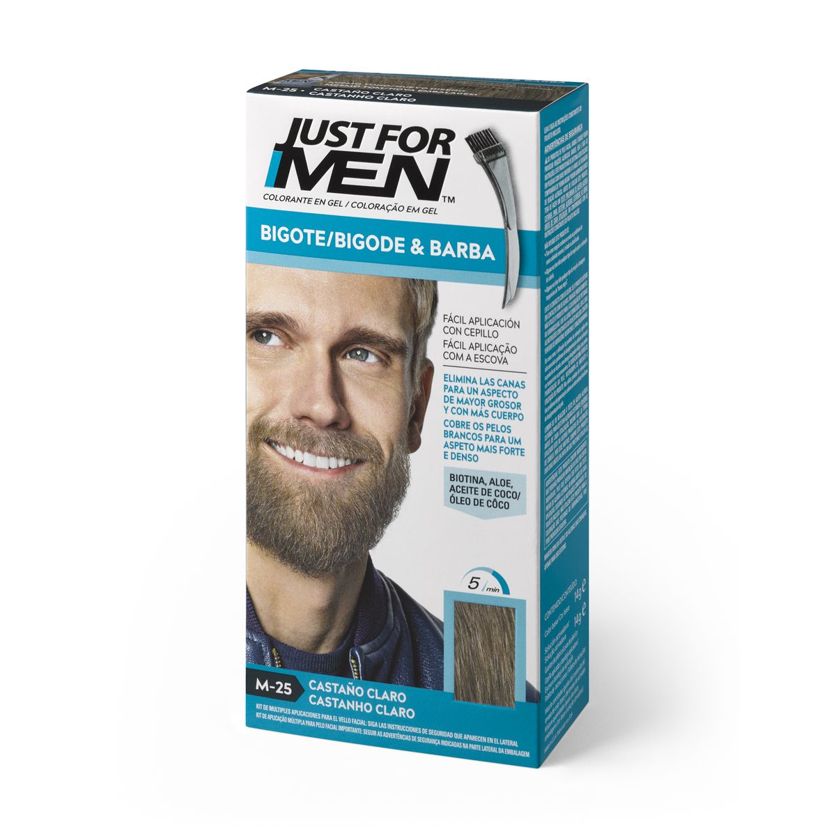 JUST FOR MEN Gel Colorant for Mustache, Beard and Sideburns #LightBrown 15 ml