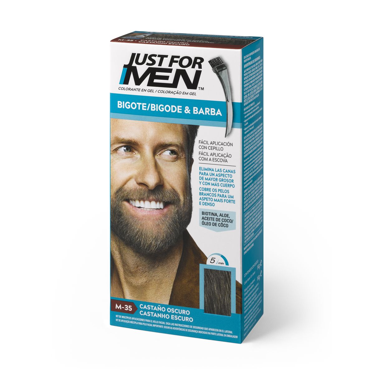 JUST FOR MEN Gel Colorant for Mustache, Beard and Sideburns #DarkBrown 15 ml