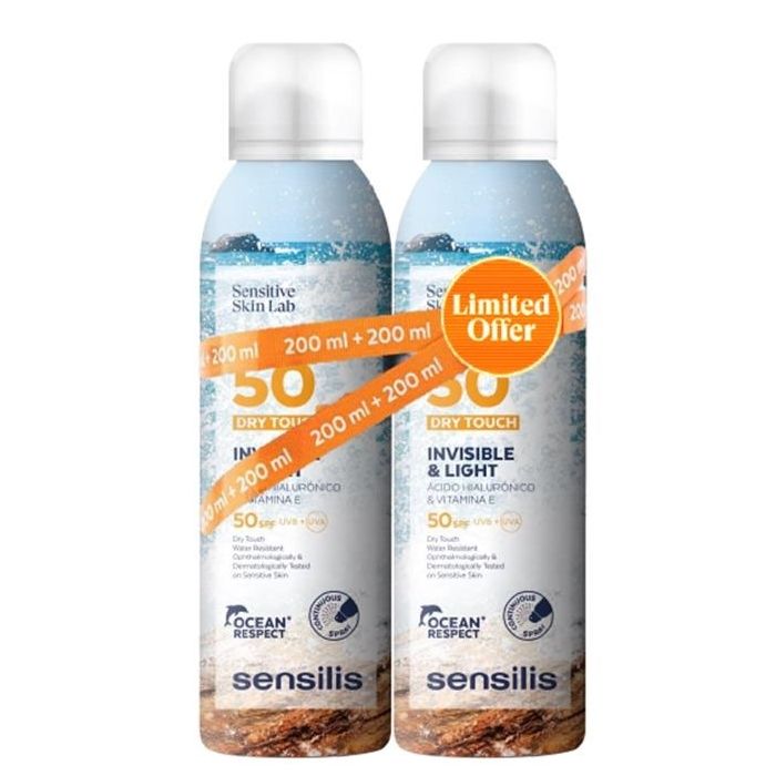 SENSILIS INVISIBLE &amp; LIGHT body spray SPF50+ pack 2 x 200 ml