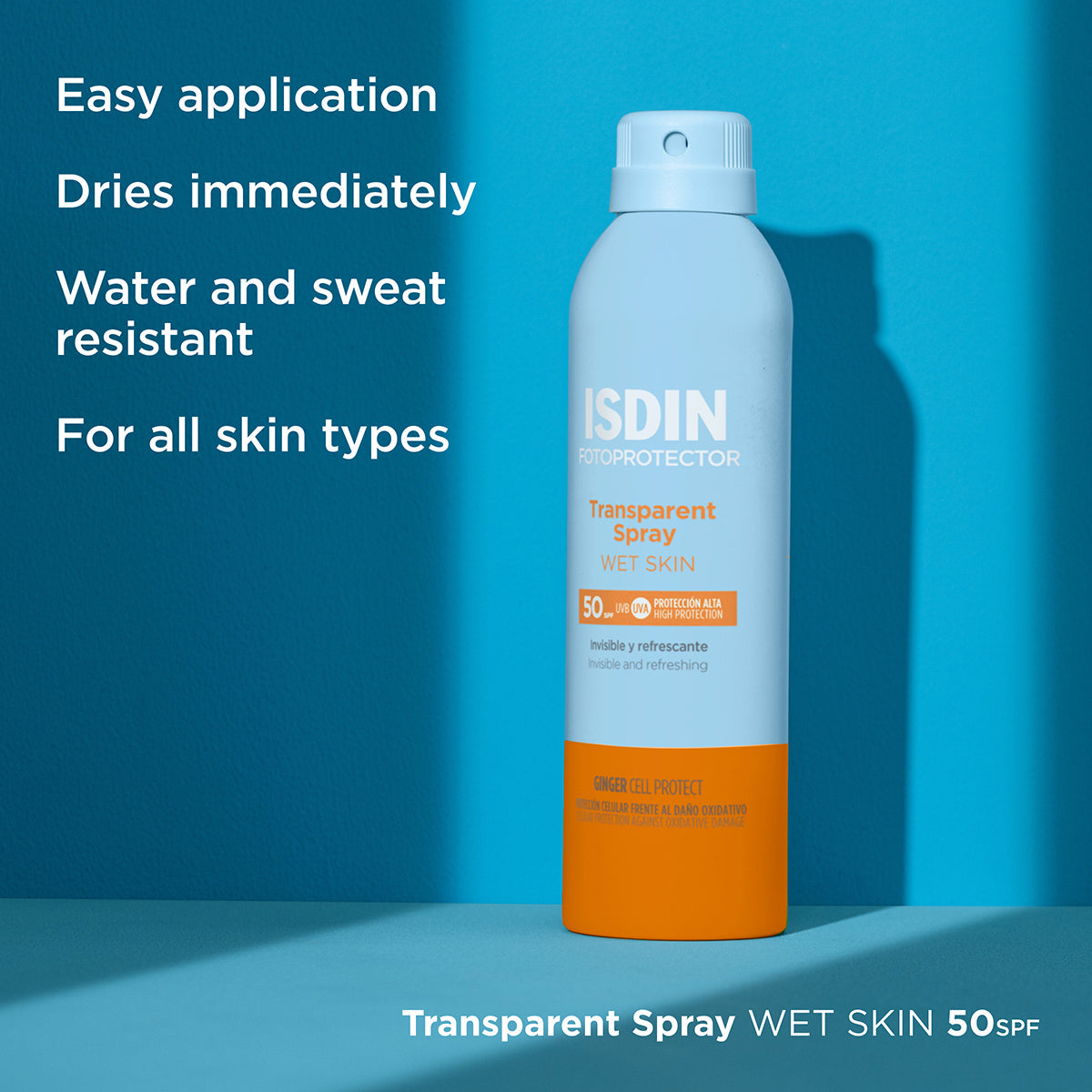 ISDIN PHOTOPROTECTOR wet skin transparent spray SPF50+ 250 ml