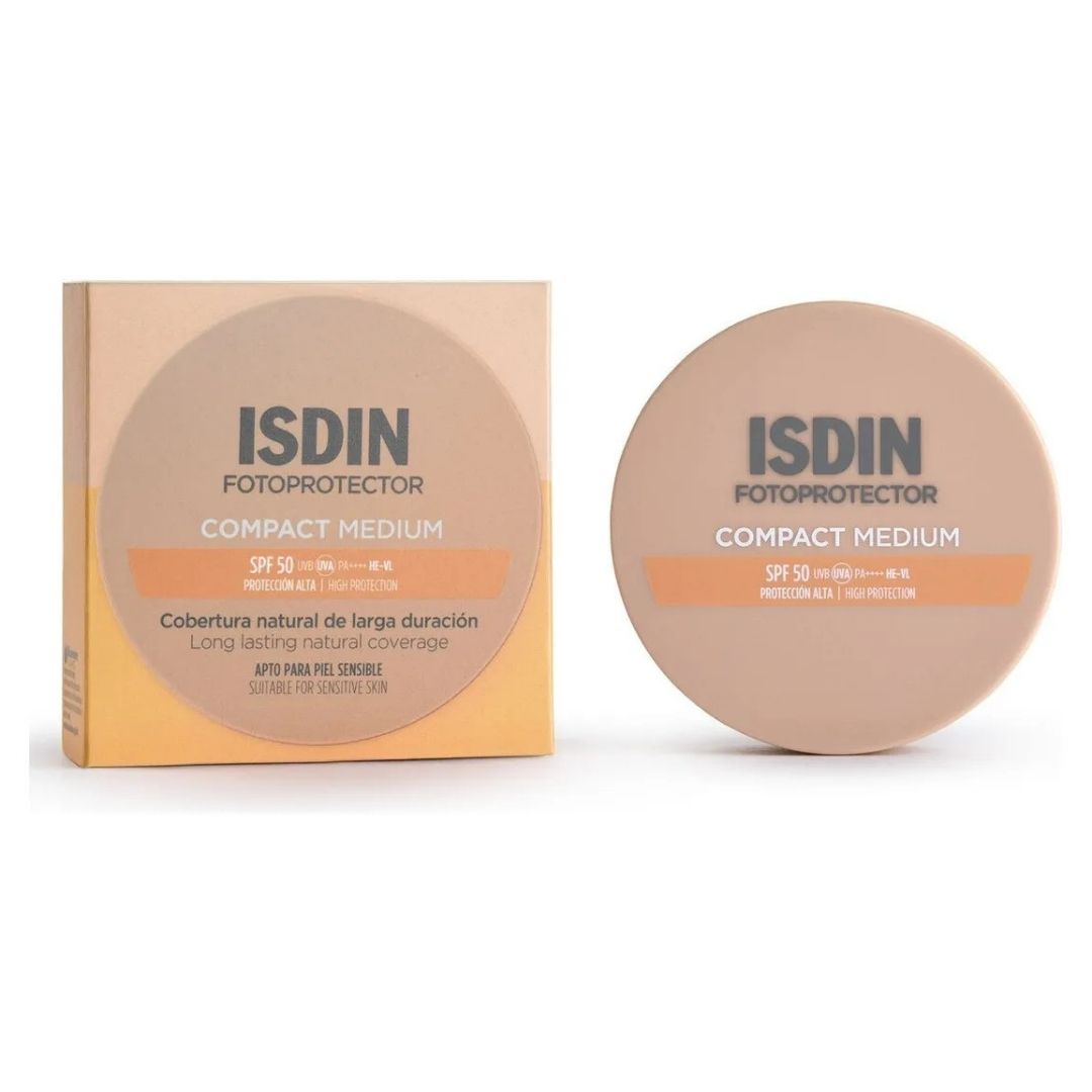 ISDIN COMPACT SUNSCREEN SPF 50 natural long-lasting coverage #Medium 10 gr