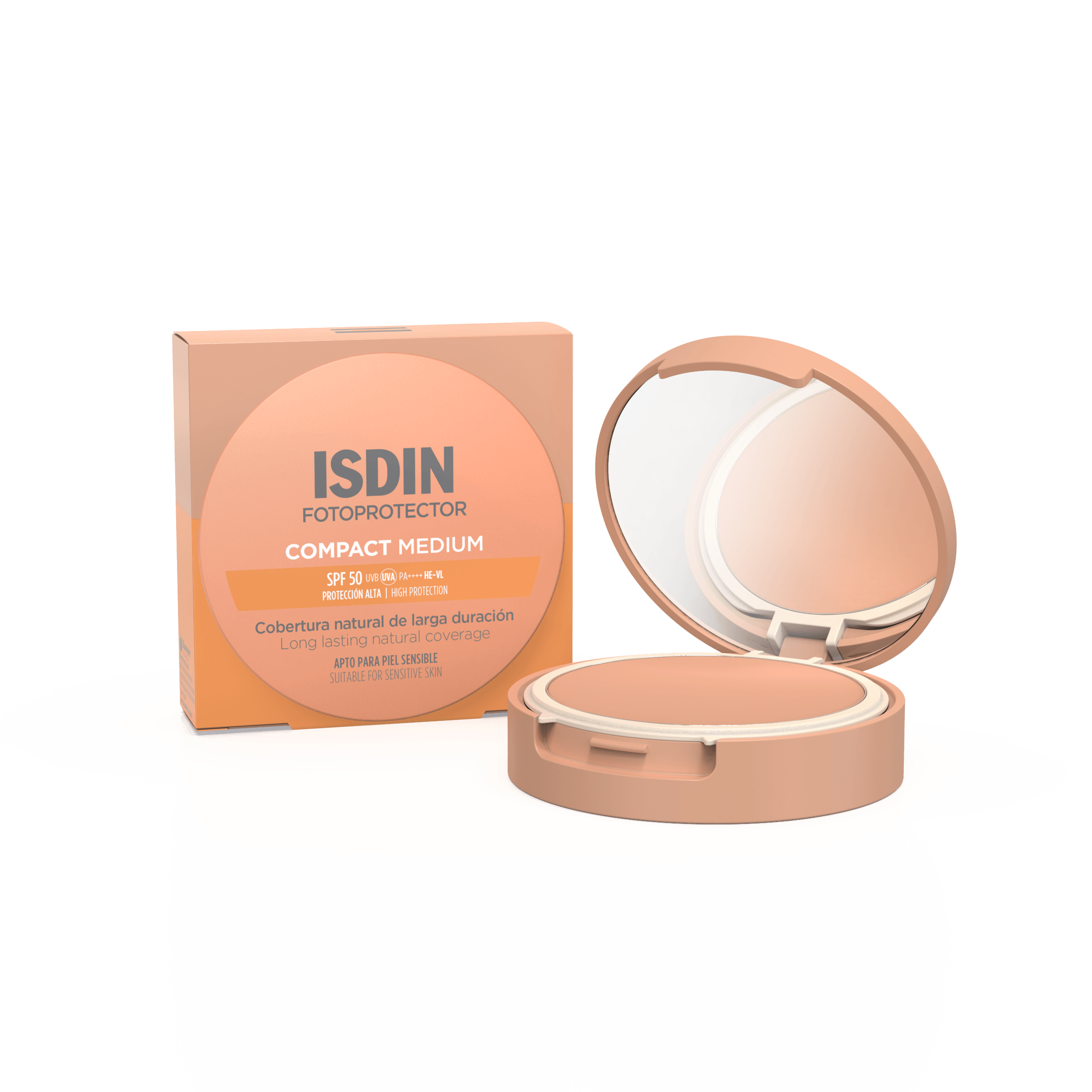 ISDIN COMPACT SUNSCREEN SPF 50 natural long-lasting coverage #Medium 10 gr