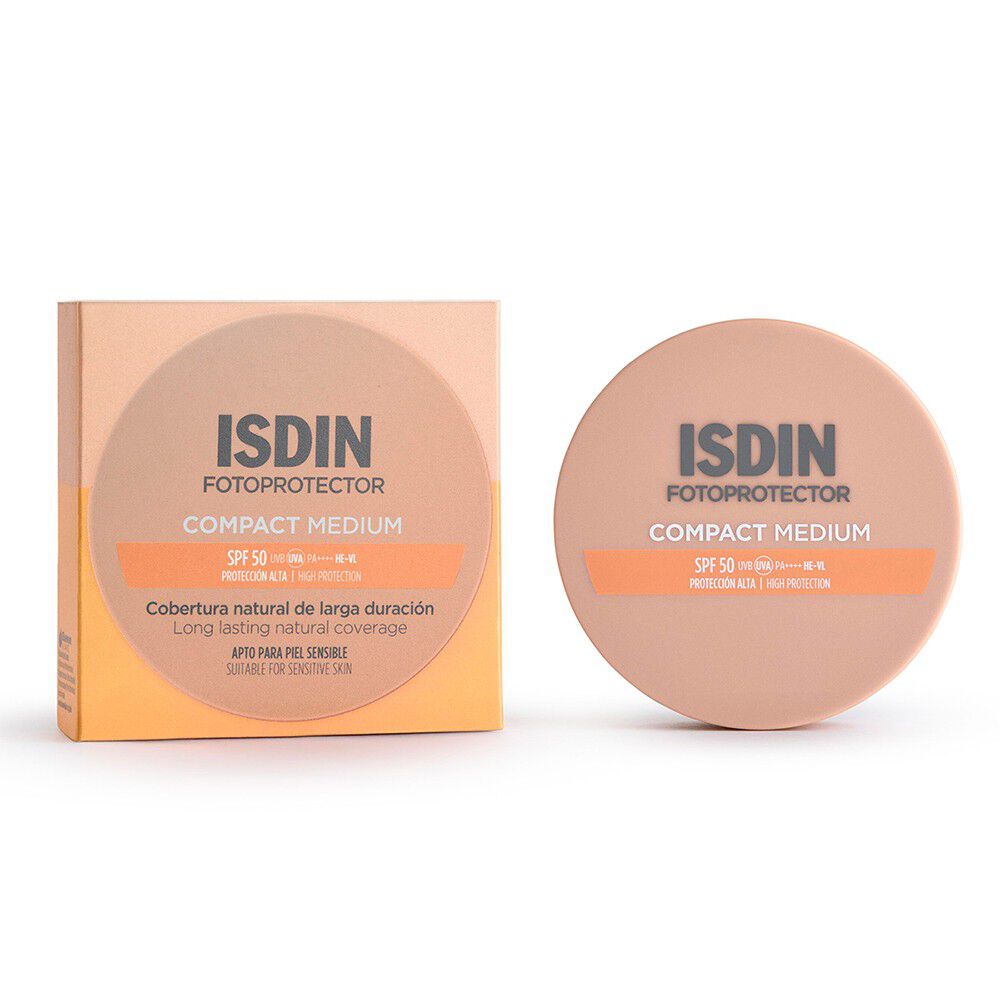 ISDIN COMPACT SUNSCREEN SPF 50 natural long-lasting coverage #Medium 10 gr