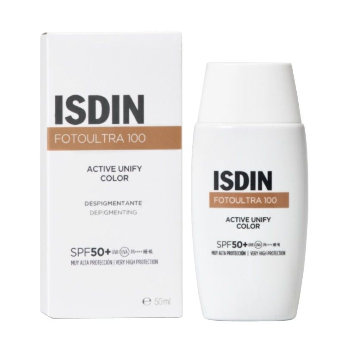ISDIN FOTOULTRA 100 ACTIVE UNIFY COLOR SPF 50+ tinted sunscreen 50 ml