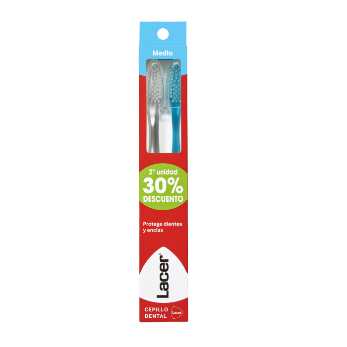 LACER Toothbrush medium pack of 2 units