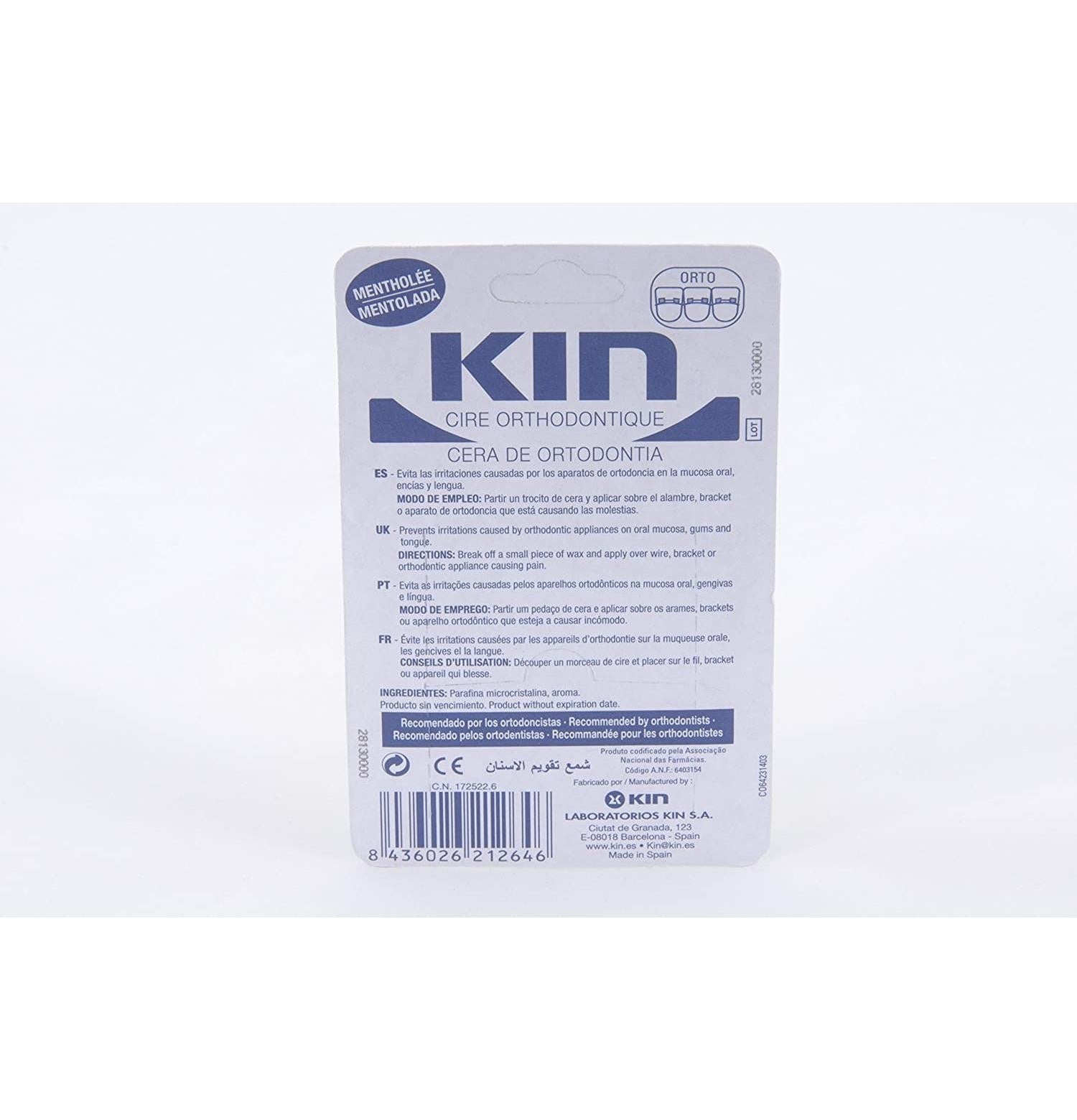 KIN CERA de ortodoncia mentolada 5 u