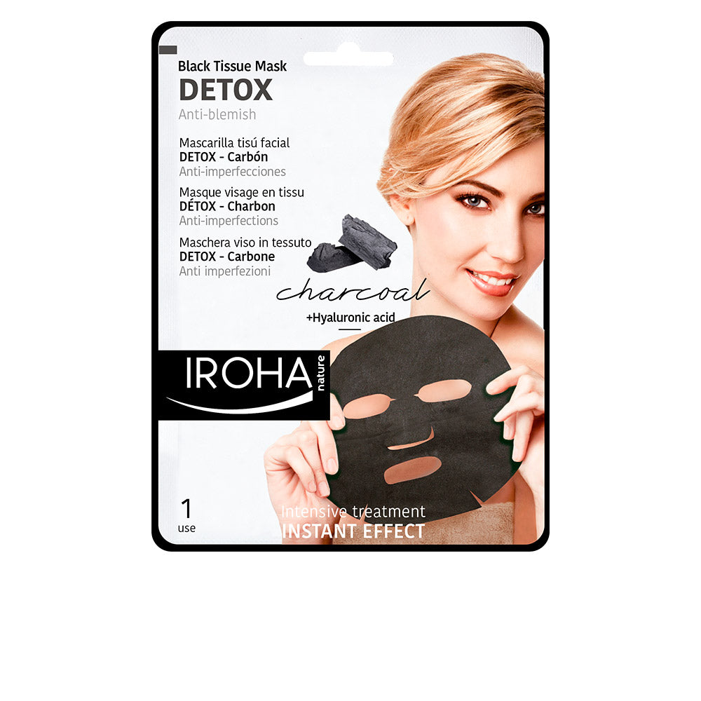 IROHA DETOX CHARCOAL BLACK tissue facial mask 1use 1 u