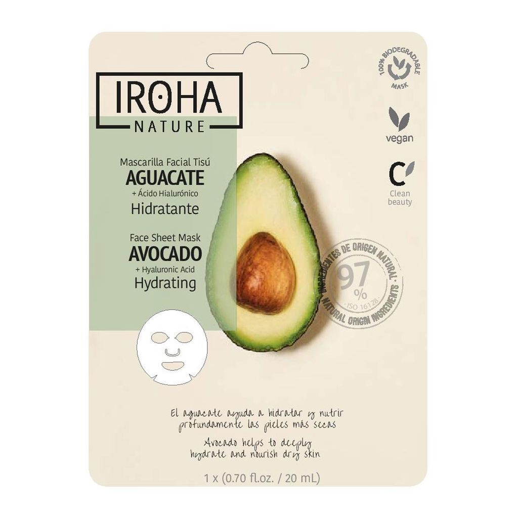 IROHA NATURE MASK avocado + hyaluronic acid 1 u