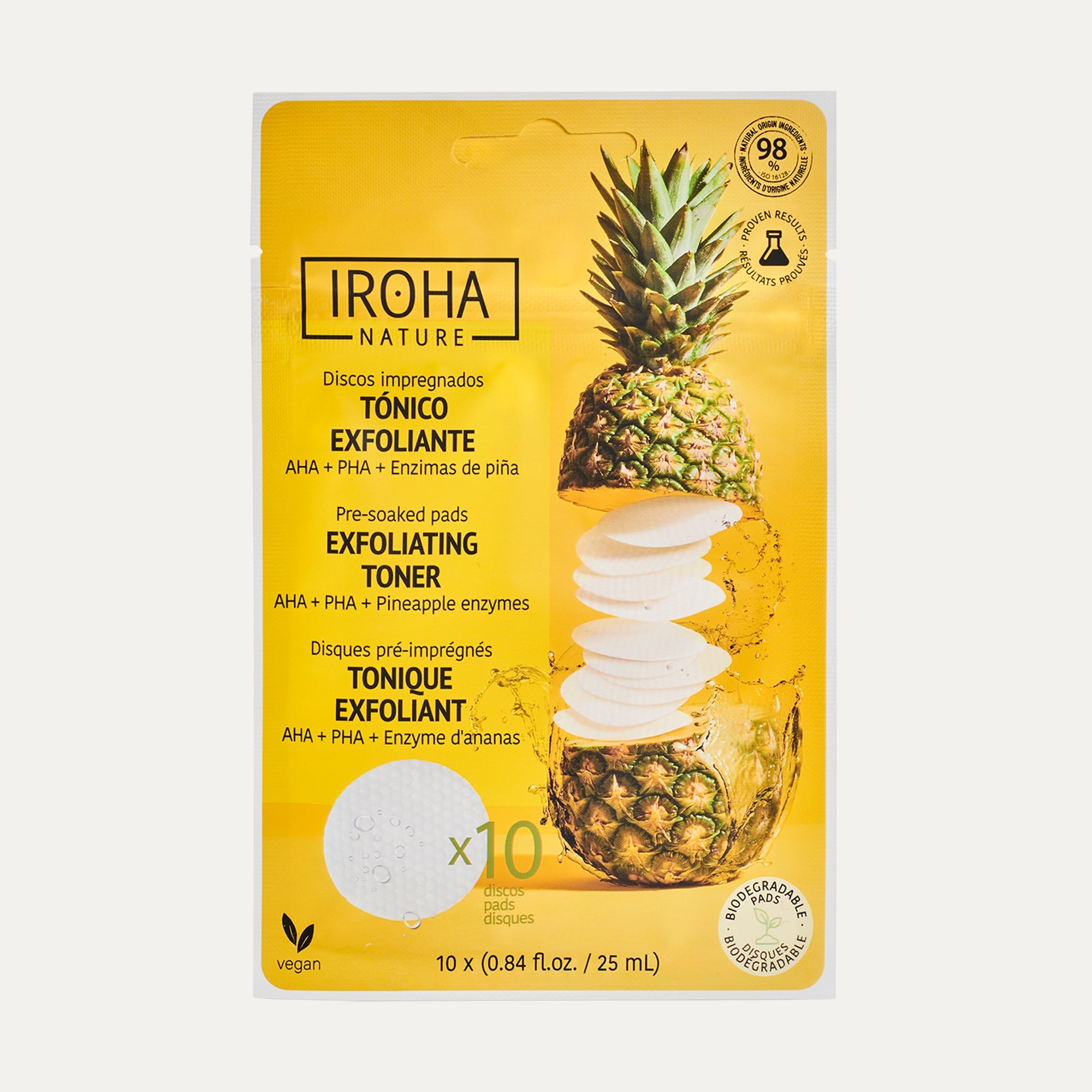 IROHA EXFOLIATING TONER pre-soaked pads 10 u