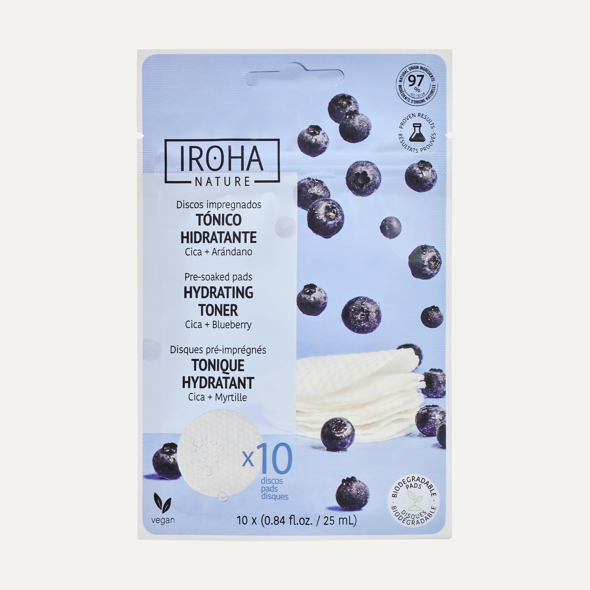 IROHA HYDRATING TONER pre-soaked pads 10 u