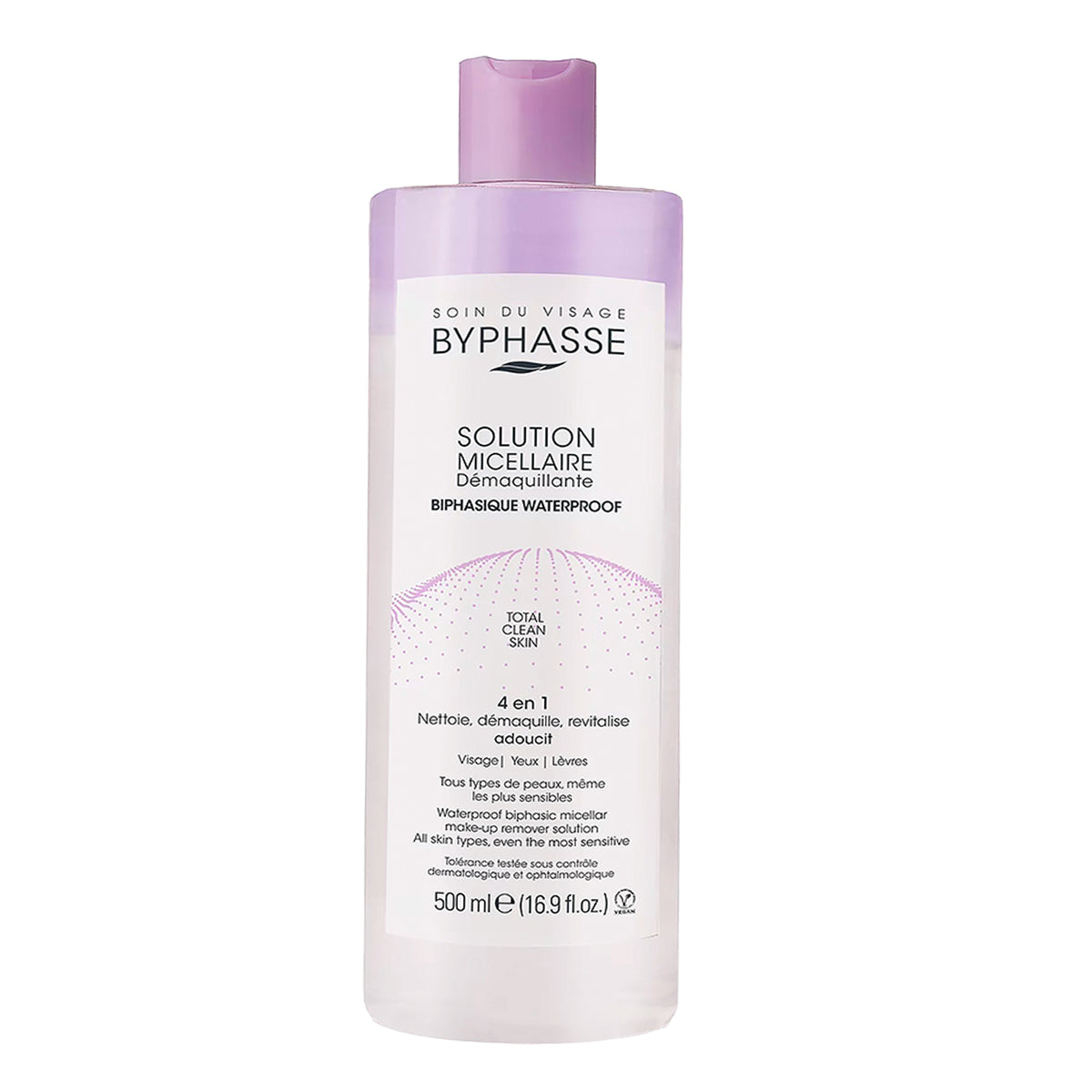 BYPHASSE MICELLAR SOLUTION biphasic waterproof makeup remover 500 ml