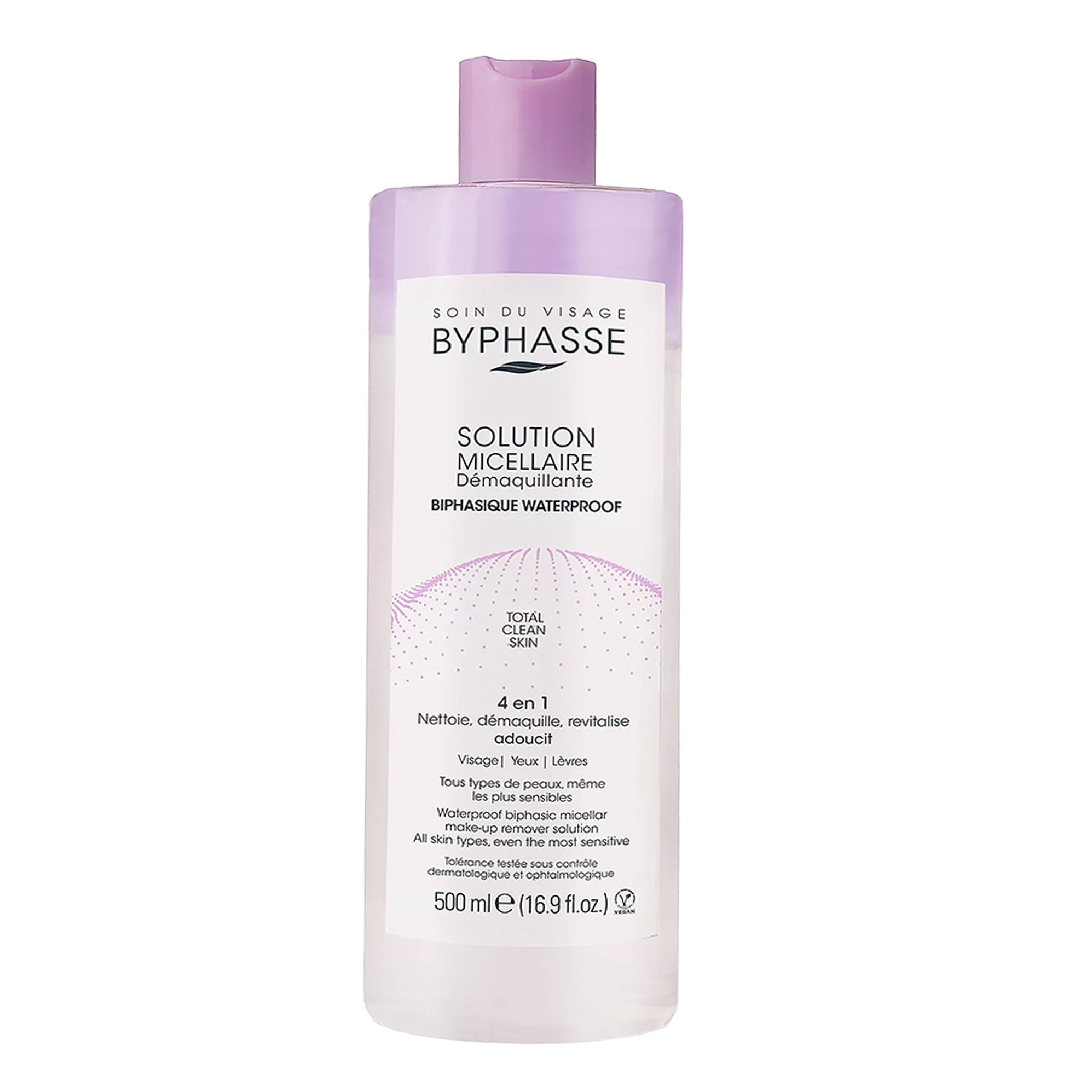 BYPHASSE MICELLAR SOLUTION biphasic waterproof makeup remover 500 ml