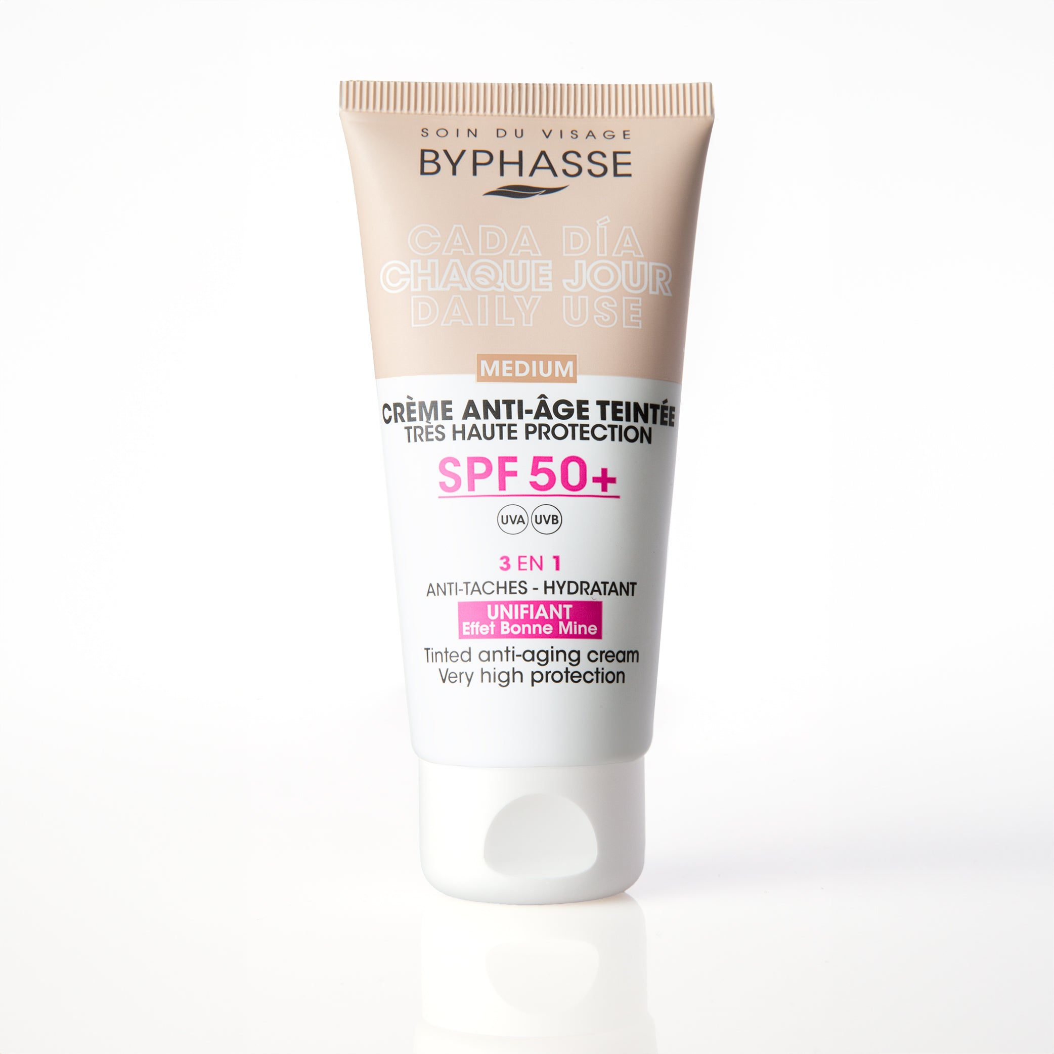 BYPHASSE Anti-aging FACIAL CREAM with color SPF50+ #medium 50 ml